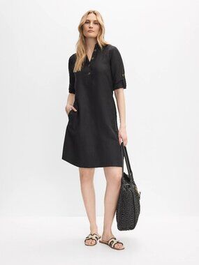 Linen Blend Shirt Dress